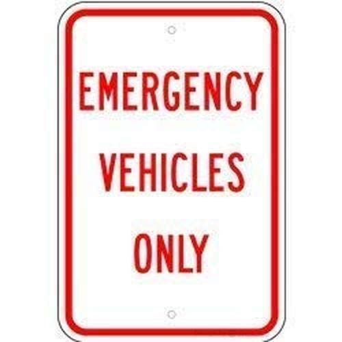 Great Tin Sign Aluminum Emergency Vehicles Only Premium Grade Outdoor & Indoor Wall Decoration 12x8 Inch
