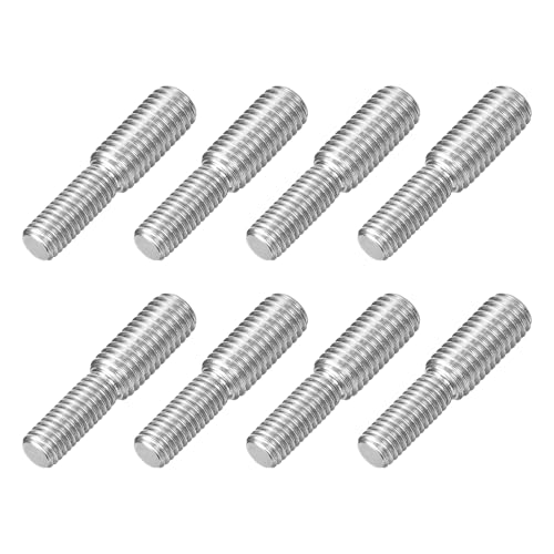 QUARKZMAN M8x20mm A M10x20mm Barre Filettate a Doppia Estremità, 8Pz Vite a Doppio Filetto 304 Acciaio Inossidabile Bulloni a Doppia Testa per Mobili Montaggio Macchinari Fissaggio