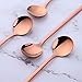 Poylim Cute Small Coffee Spoons Set of 8, 18/10 Stainless Steel Rose Gold Demitasse Spoons for Tea, Dessert, Appetizer, 5.1-inch