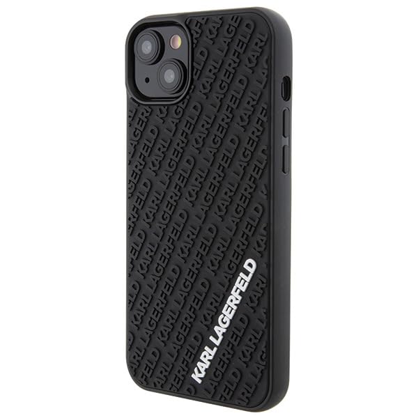 Coque iPhone 15 Plus Karl Lagerfeld rigide noire 3D caoutchouc - 2