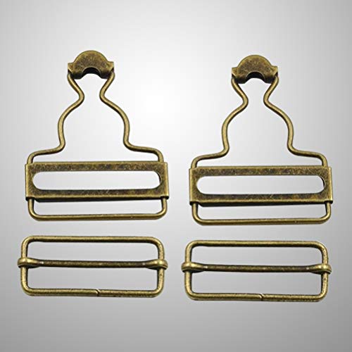 Artibetter Overall Buckles Bib Pants Suspenders Adjustable Buckle Slider Bronze #TOP1