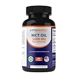 Vitamatic MCT Oil 3000 mg per Serving - 180 Softgels - from Coconut Oil - Contains 55% caprylic Acid C8 and 40% capric Acid C10
