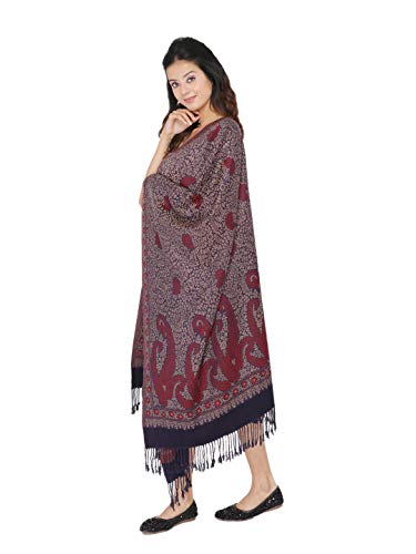 Image of KRITI Paisley Design Woollen Beige Color Shawl For Women