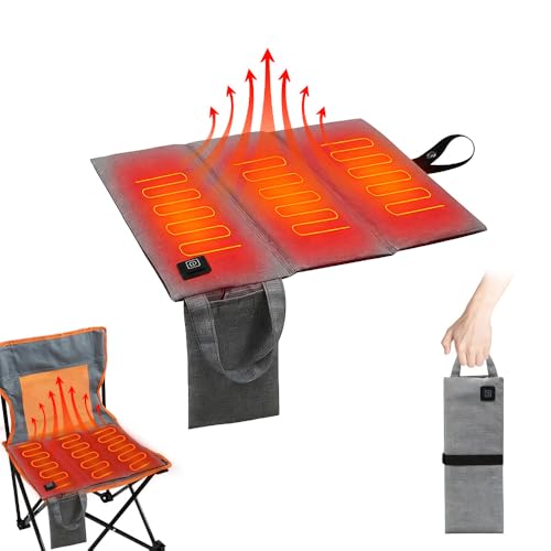 Beheiztes Sitzkissen, Faltbares Beheiztes Kissen, 40x40cmx2cm Tragbares Heizkissen, Einstellbare Temperatur Wärmekissen Elektrisch Für Stadioncamping, Camping, Wandern