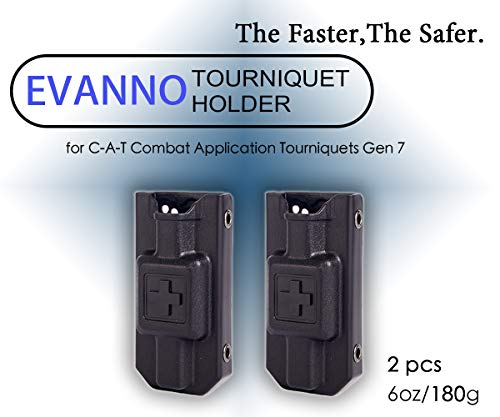 Evanno 2Packs Tourniquet Holder For Cat Tourniquets Gen 7,Tq Holder For Police Gear,Tourniquet Pouch Molle Tourniquets Holster For Outdoor, Molle Equipment, Duty Guard,Duty Belt(2Pack,Black) #TOP1