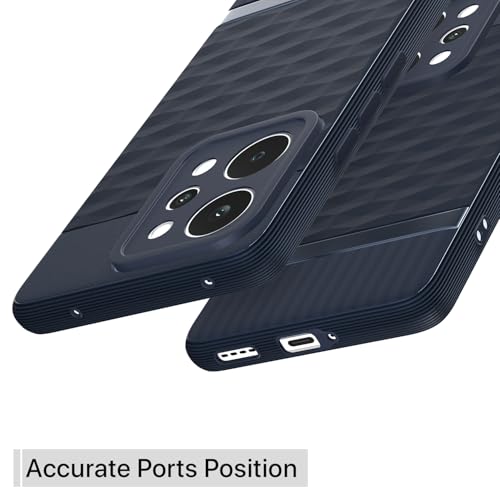 Image of Pikkme Back Cover for Realme P4 Power 5G Camera Protection 3D Hexa Cube Design Silicone Protective Bumper Case (Blue)
