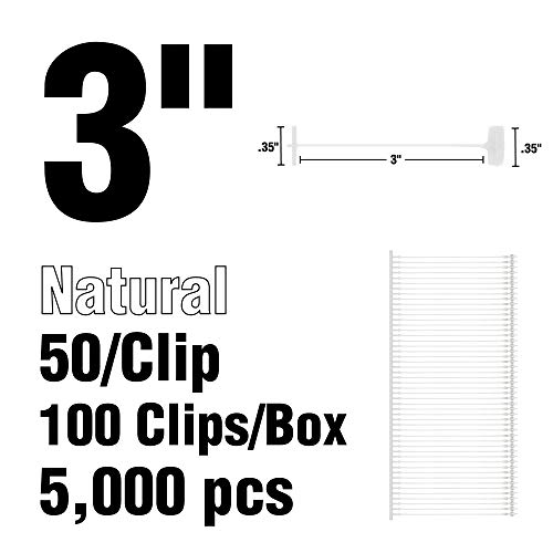 Amram 3 Inch Standard Tagging Attachments 5000 Pieces 50 Per Clip Natural - Thumbnail 3