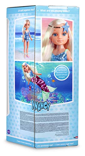 Nancy - EIN Tag der Meerjungfrau, 42 cm große Blonde Puppe mit Badeanzug und Meerjungfrauenschwanz mit Pailletten, für… – Bild 8