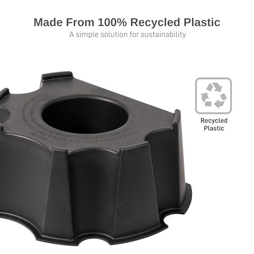 Image of RTS Home Accents 55-Gallon Rain Barrel Stand, Made from 100% Recycled Material, Black