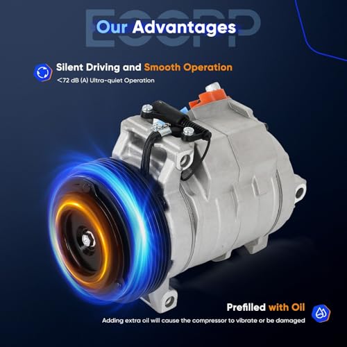 Image of ECCPP A /C Compressor with Clutch Fit for BMW X5 4.4L 4.6L 2000-2004 | Fast Cooling AC Compressor