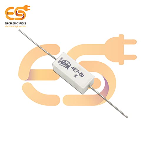 Image of 4.7 Ohm (Ω) 5 Watt Fusible Ceramic Cement Power Resistor Pack of 5pcs