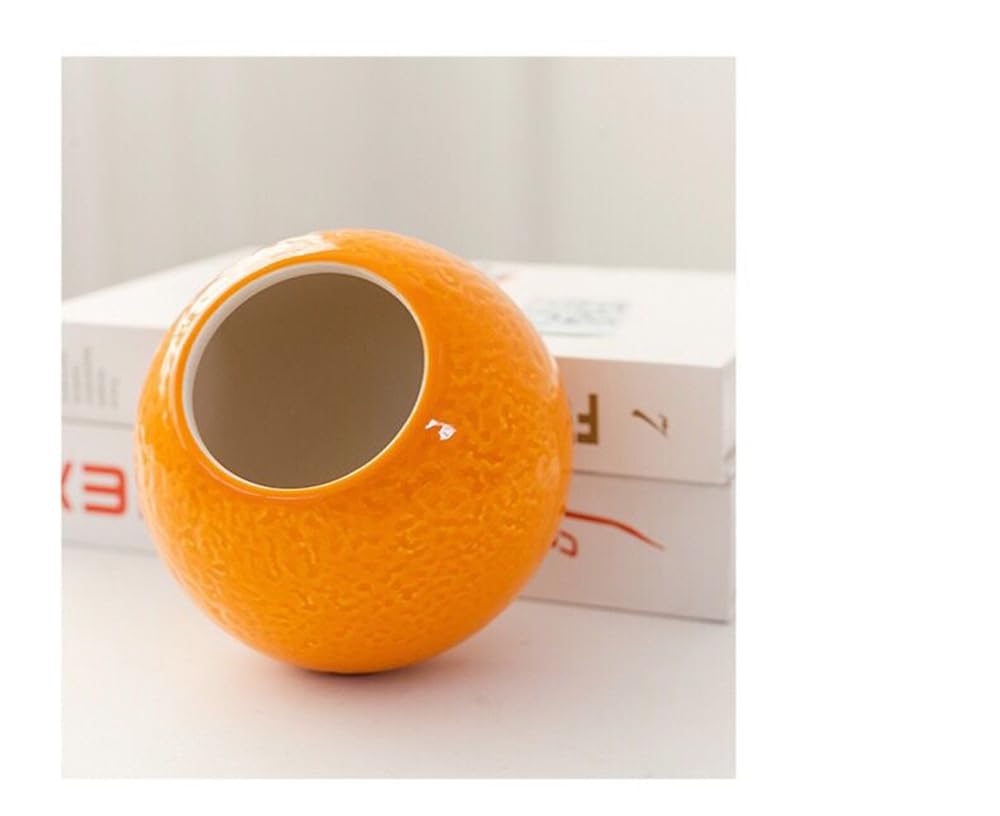 白とオレンジの陶器花瓶 白とオレンジの陶器花瓶 インテリア小物