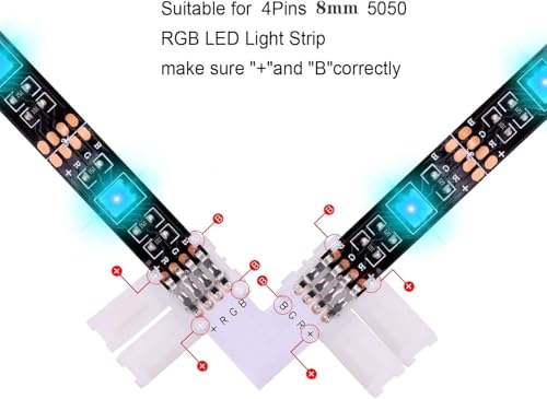 SHAOYAYAZHANG 8mm 4pin RGB Rope Lights Connectors3528 2835,10x L - Image 4