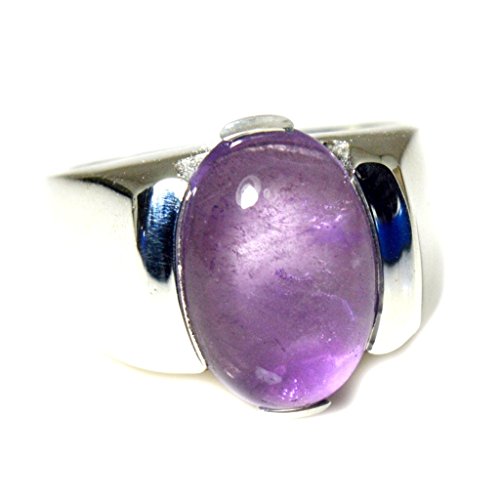Bijou en argent fin et sa pierre ovale violette de haute joaillerie
