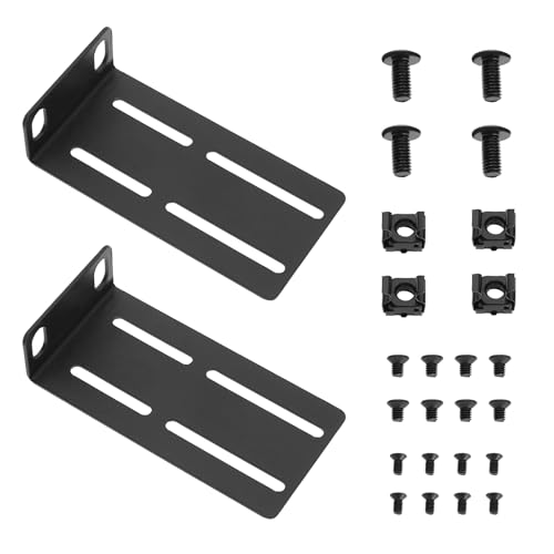 Be In Your Mind 2PCS 88mm Rack Ears Mount Adjustable Hole Distance 29-40mm for 19 inch Switches Compatible with HP Switches with Screw