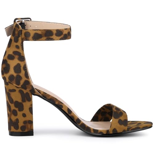 Image of Allegra K Women's Open Toe Chunky High Heel Buckle Ankle Strap Sandals