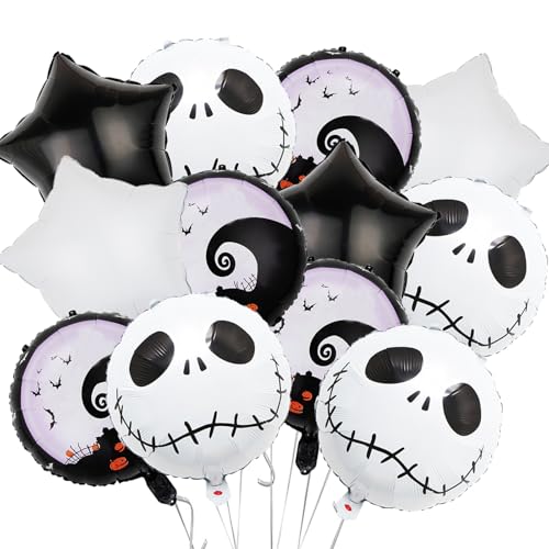 16Pcs Halloween Balloons Decorations Skull Balloons for Halloween Themed Birthday Baby Shower Holiday Party Decoration Supplies