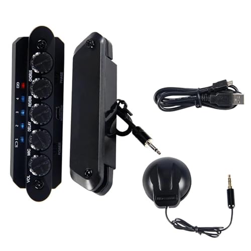 Guitar Pickup Acoustic Guitar Pickup Built-in Reverb Chorus Delay Effect With Speaker Magnetic Mic Rechargeable Pickup