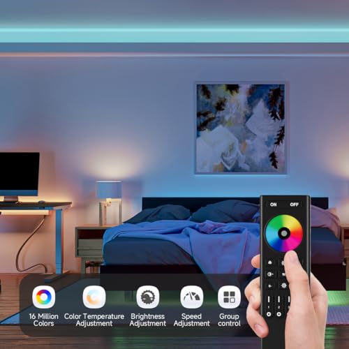 Image of SEZO 2.4G RF RGBCCT Controller Kit C05RF Controller & RC03RFB 4-Zone Wireless Remote Control Group Control Multiple Color Modes for FCOB 5630 2835 3528 5730 5050 3014 RGBCCT LED Strips