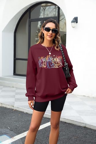 Image of BANGELY Fantastical Sweatshirt Women Cute Embroidered Fantastical Princess Sweater Family Vacation Shirt Long Sleeve Top