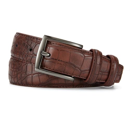 Men's Genuine Leather Belts, Double Stitched Dress Belts, Fashion, Classic Designs for Work Business and Casual2