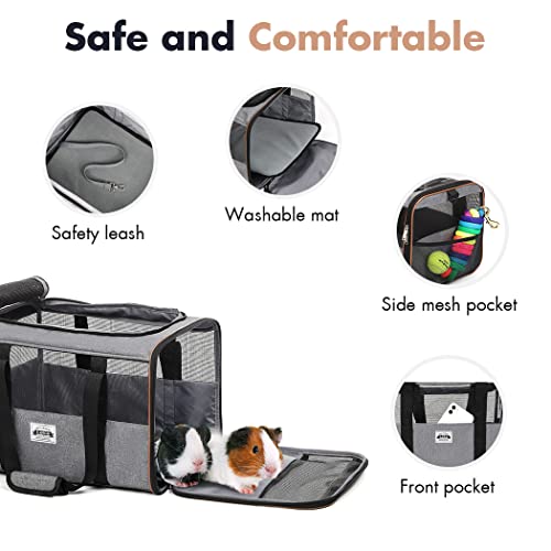 Lekesky Guinea Pig Carrier Small Pet Carrier For Hamster Rabbit Bunny, Travel Pet Carrier For Small Animals, Grey #TOP5