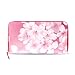 Portefeuille en cuir pour femme Motif cerisier japonais Sakura