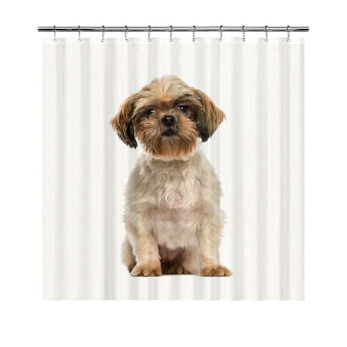 GABSHAIM Lovely Shower Curtain for Bathroom Shih Tzu Dog Bath