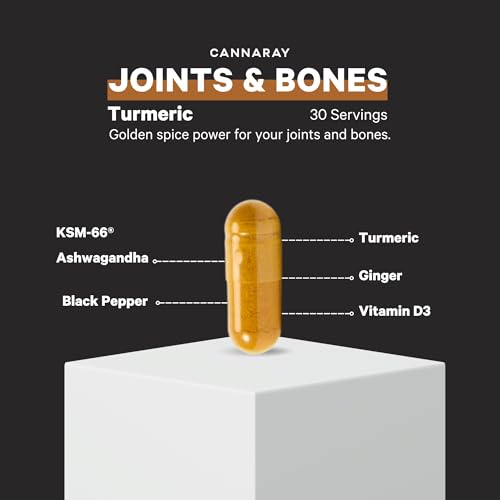 Cannaray Turmeric Capsules 1200Mg With Added Ashwagandha, Ginger And Black Pepper To Support Joint & Bone Health - 4