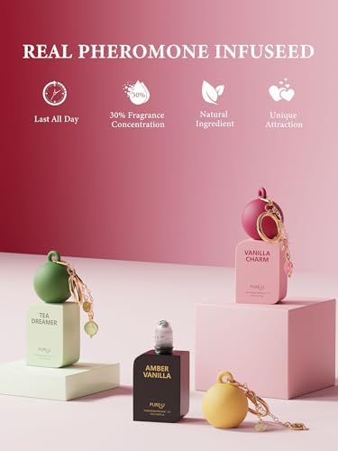 PUREU Zesty Ginger Amber Pheromone Perfume Oil for Women & Men, Long Lasting Skin Scent Cologne Roll On with Clip-On Keychain, Portable Travel Size Fragrance for On-the-Go & Workout, 10ml (0.34 fl oz) — view 4