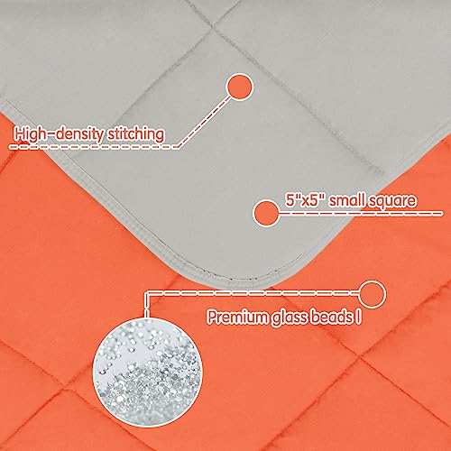 Image of yescool Weighted Blanket (7 lbs, 41 inch x 60 inch, Orange) Cooling Heavy Blanket, Perfect for 60-90 lbs, Breathable Throw Blanket Gifts with Premium Glass Bead, Machine Washable