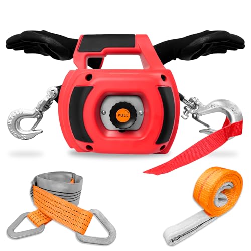 FITHOIST Portable Drill Winch 1500LB, 40FT Steel Cable