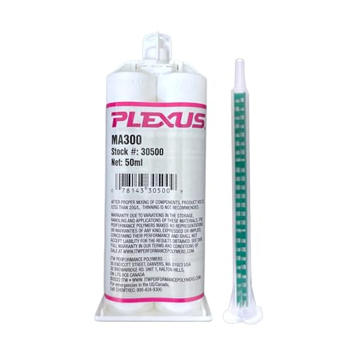 Maven Adhesive Kits (Plexus MA300-BLACK) 2 Part Industrial Marine Optimized Adhesive 5-Minute MMA (Cartridge Only, 50ml)