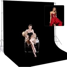 10x20ft Large Black Backdrop, Polyester Black Photography Background Screen, High Density Fabric Picture Back Drop Cloth Drape for Portrait Photoshoot Studio Video Parties Stage Curtain
