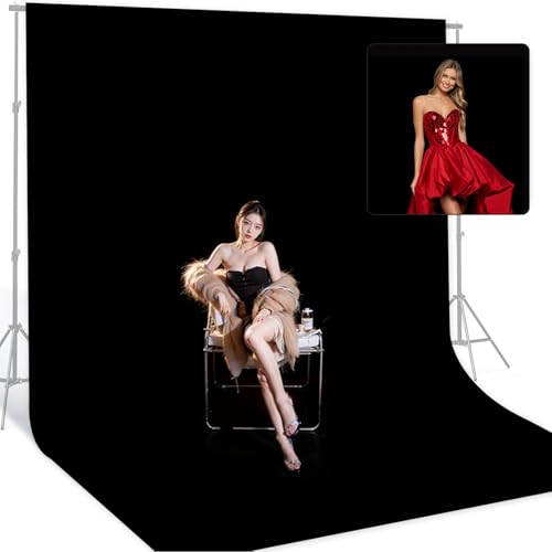 Large Black Polyester Photography Backdrop 10x20ft