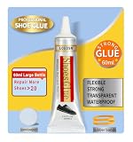 LOEOSN Colla per scarpe da 60 ml, trasparente, flessibile e resistente