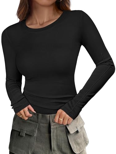 ANRABESS Womens Long Sleeve Shirts Crew Neck Fitted Knit Casual T-Shirt Going Out Tops Basic Tees Fall Fashion Outfits 2025