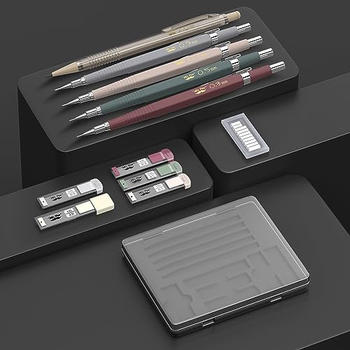 Mr. Pen - Conjunto de lapiseira com grafite e refis de borracha, 5 tamanhos – 0,3, 0,5, 0,7, 0,9 e 2