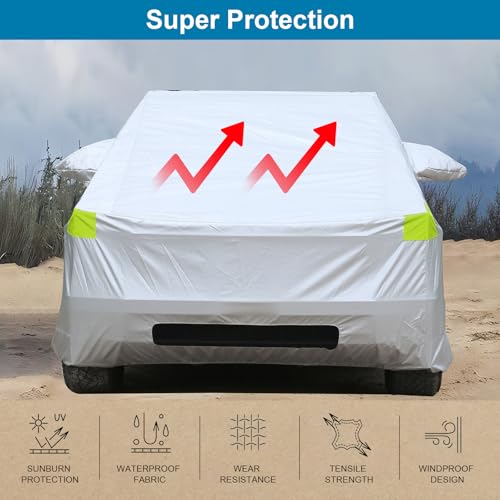 Image of Car Cover for Tesla Cybertruck with Storage Bag and Windproof Bands, Outdoor Full Car Cover for All Weather, Fit for Cybertruck Accessories, UV Protection Snow Hail Protector Cover