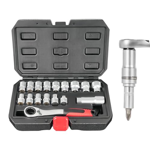 Jeu de clés à douille à cliquet et coffret outils mécanique électricité - 2