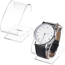 PH PandaHall 2pcs Clear Watch Stand, 2.4 x 2.4 x 1.3 inch Single Watch Holder Display Acrylic Bracelet Display Rack Jewelry Holder Stand Watch Organizer Storage for Women