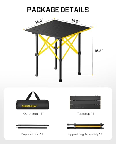 FanttikOutdoor Zeta V11 Pro Portable Camping Table - Lightweight Folding Roll-Up Table with Aluminum Top & Carry Bag for Camping, BBQs, Tailgating, Picnics - Image 2