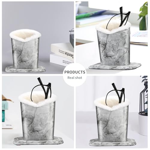 Image of Pack of 2 Plush Lined Eyeglasses Holder Stand Protective Glasses Case For Desks Or Nightstands