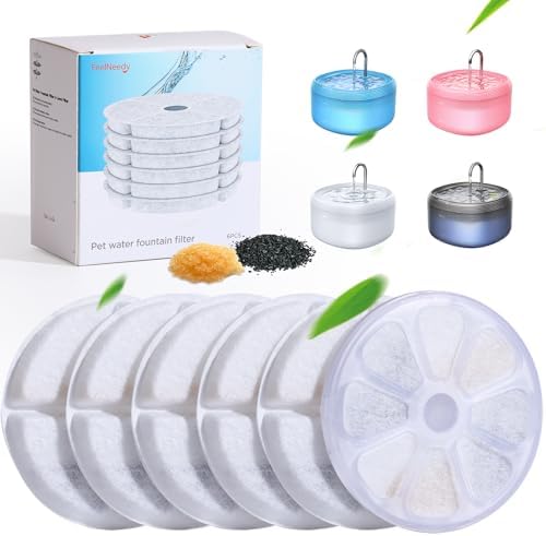 FEELNEEDY ersatzfilter 6pcs für Katzen Hunde 3,2L/3,5L | Trinkbrunnen & Wasserspender(FN-W06/W08L)