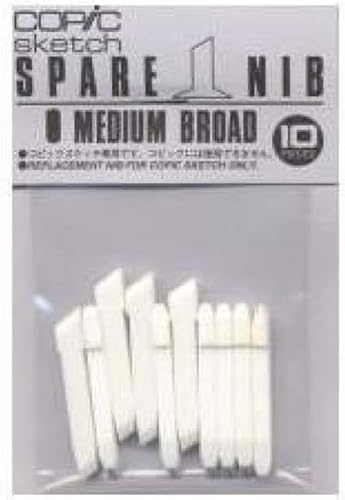 Copic - Punta de repuesto mediana para marcadores de boceto/Ciao, paquete de 10 (MEDBRDN)