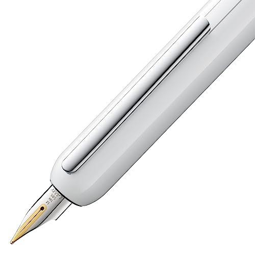 lamy dialog fine nib fountain pen model 1228088 pianowhite 3 pt whitesilvergold