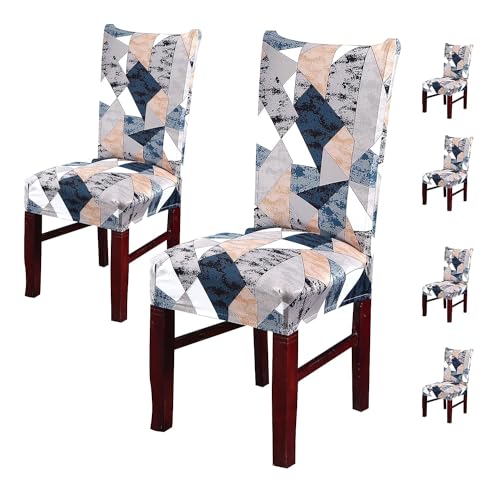Styleys Elastic Chair Cover Stretch Removable Washable Short Dining Chair Cover Protector Seat Slipcover (Set of 6, Antique Prism, SD3148) (B0C7W4D92P) Amazon Price History, Amazon Price Tracker