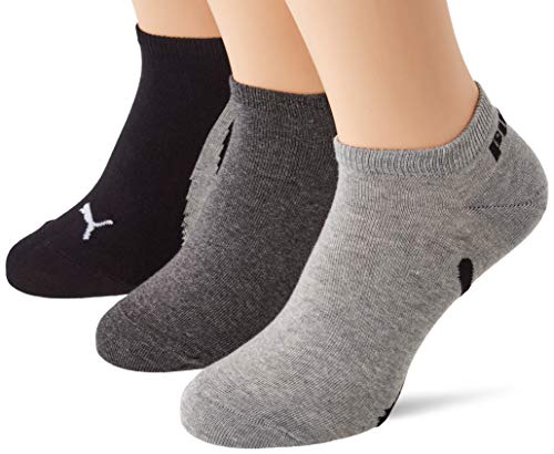 PUMA Mixte Puma Unisex Lifestyle Sneaker - Trainer Socks (3 Pack) Chaussettes, Noir/Blanc, 39-42 EU