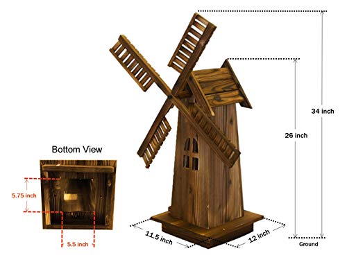 Westcharm Wooden Dutch Windmill Back Yard Decorations - Classic Old-Fashioned Windmill For Garden, Patio #TOP3