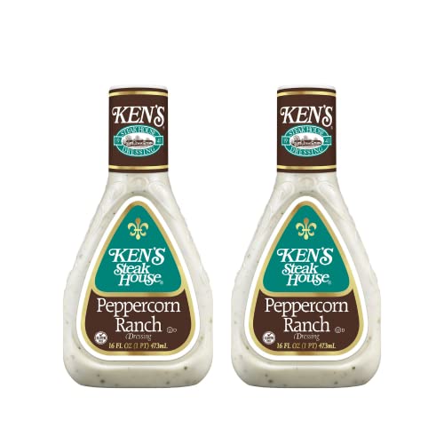 Ken's Steak House Peppercorn Ranch Dressing (Peppercorn Ranch, 16 Fl Oz, Pack of 2)